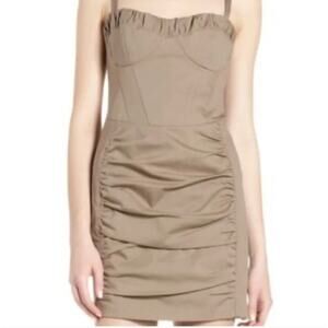 Nanette Lepore Beige Strapless Mini Dress Sz 4